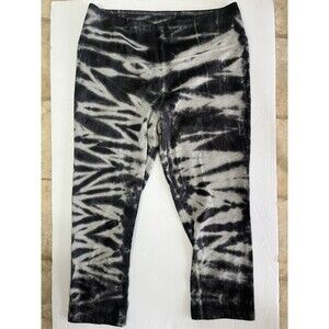 Nike Dri-Fit Black & White Leggings Pants Cropped Capri Striped Women’s M